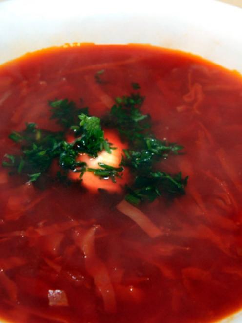 Katya's borscht. Photos by Gregor Richardson.