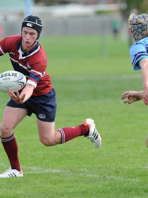 Kavanagh College halfback Matt Martin playing rugby against King's High School last year. Photo...