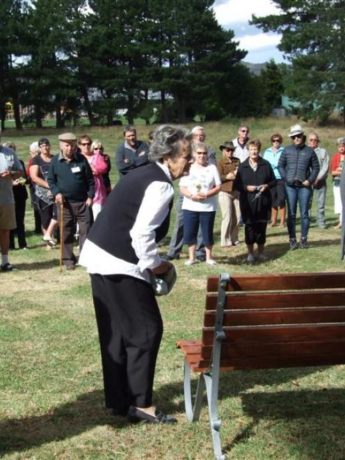 Kay and George Dundass, of Ranfurly, who helped organise the Dundass family reunion, unveil a...