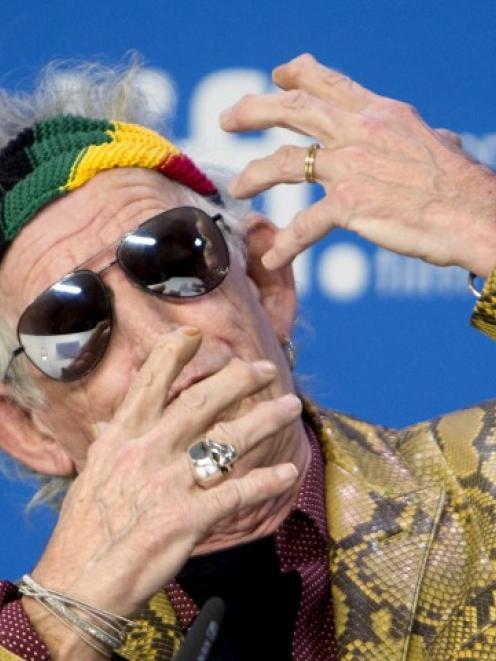 Keith Richards attends a news conference to promote 'Under The Influence' at the Toronto...