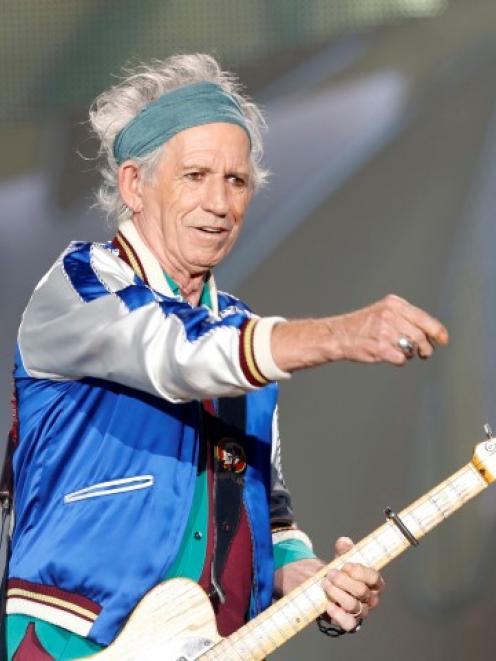 Keith Richards on stage during the Rolling Stones' concert at the Telenor Arena in Oslo. REUTERS...