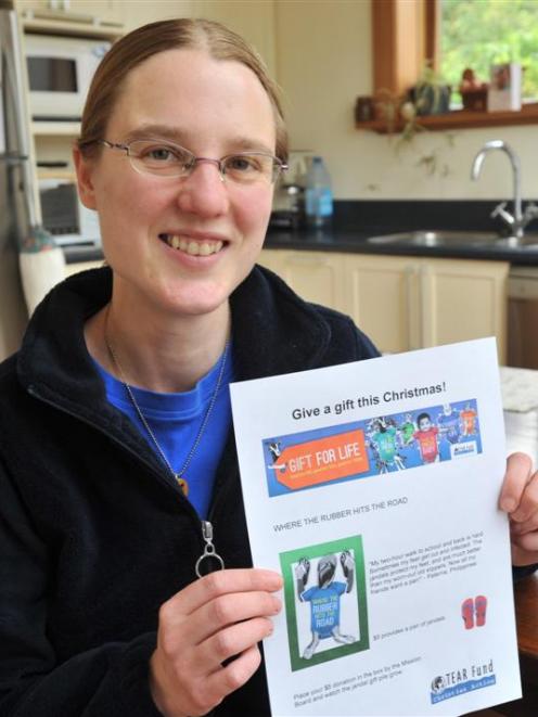 Keren White is managing an appeal to get jandals on the feet of Filipino school children. Photo...