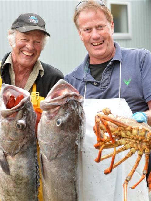 Kevin  Priston (left) and Brian Lungley with some of the fish caught during last year's Brighton...