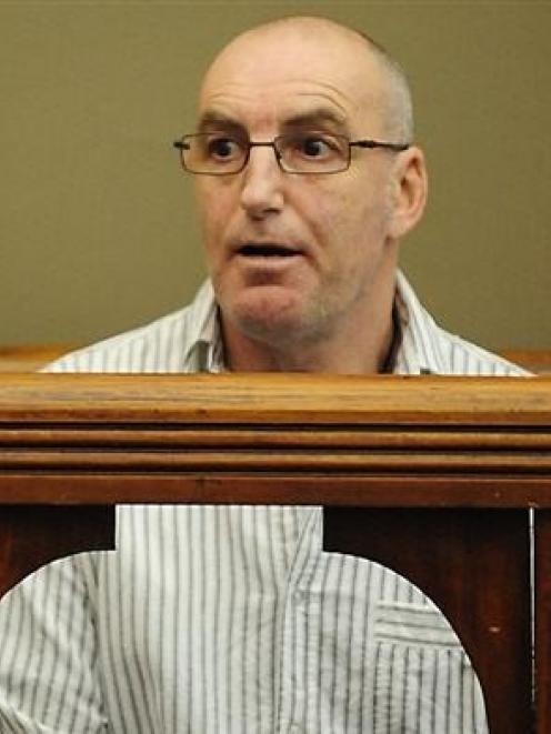 Kevin Wayne Beardsmore sits in the dock at Dunedin District Court yesterday before his sentencing...