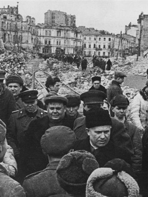 Kiev was one of the Soviet Union cities destroyed during World War 2. Nikita Khruschev,  First...