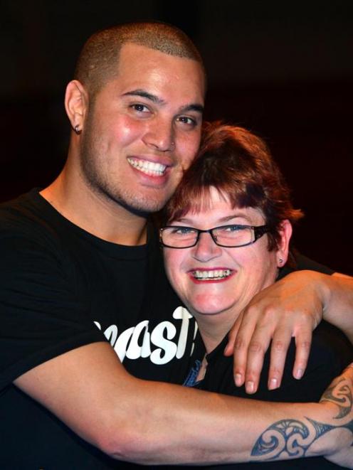 Kim Mitchell and entertainer Stan Walker catch up before his performance at the Regent Theatre...