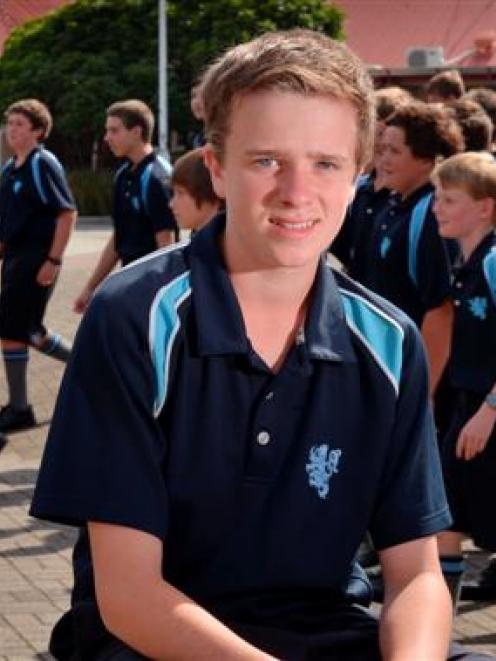 King's High School year 9 pupil Flynn Allen (13) is one of 225 year 9 pupils on their first day...