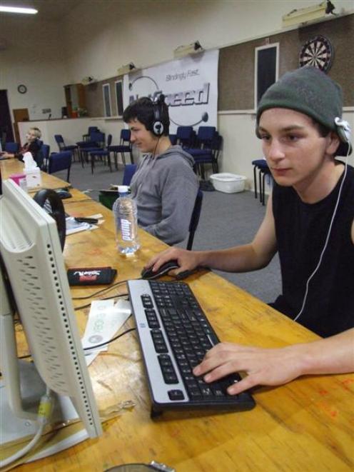 Kirean Jones (front) and George Keen enjoyed 24 hours of gaming during a Monster LAN party in...