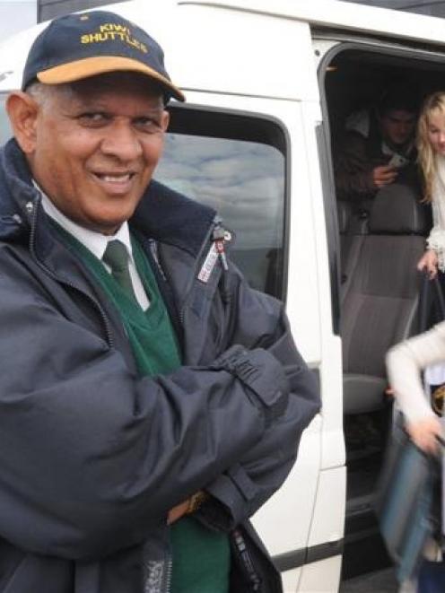 Kiwi Shuttles owner/operator driver Kiran Kumar drops another full load at Dunedin International...