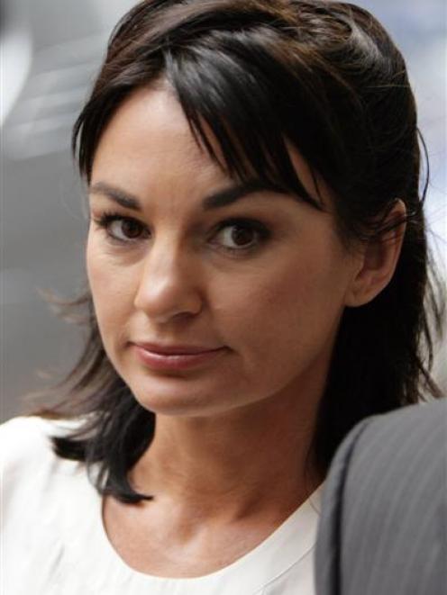 Kristin Dunne-Powell arrives at the Auckland Distict Court for the sentencing of Broadcaster Tony...