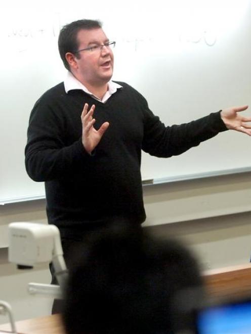 Labour Wellington Central MP Grant Robertson gives a talks to law students at the University of...