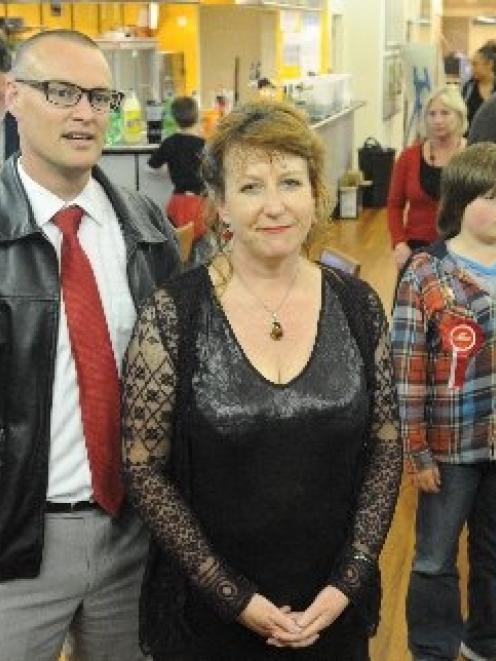 Labour winners . . . David Clark, who won Dunedin North with Clare Curran, who held Dunedin South...