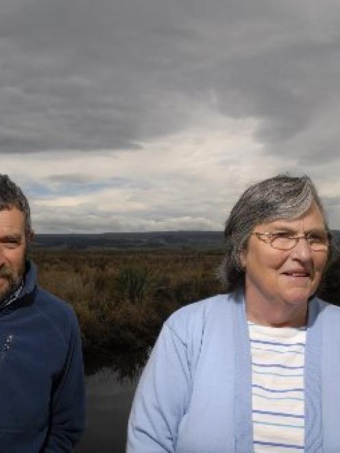 Lake Waihola Waipori Wetlands Society president David Vollweiler and secretary Pauline Baker at...