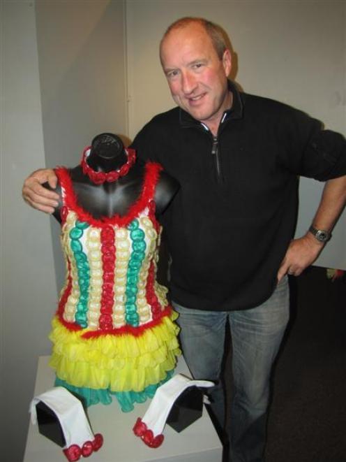 Lakes District Museum director David Clarke with "French Letters", created by Kay Young, which...