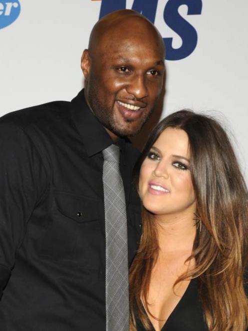 Lamar Odom and his wife Khloe Kardashian-Odom arrive for the 19th annual Race to Erase MS Gala in...