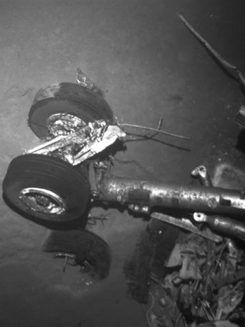Landing gear of the Air France plane that crashed into the ocean northeast of Brazil in June 2009...