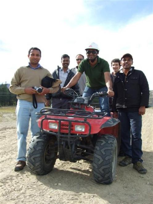 Learning to drive all-terrain vehicles with tutor Alex Huffadine (third from left) are (from left...