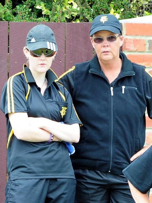 Leigh Griffin (right) and daughter Kirsten at St Clair Bowling Club during the national bowls...