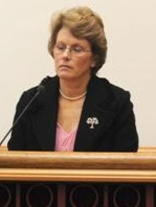 Lesley Elliot testifies at a depositions hearing in the Dunedin High Court.