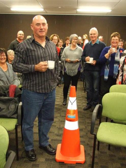 Lex Coutts (front) organised a get-together in Alexandra for relocated Canterbury earthquake...