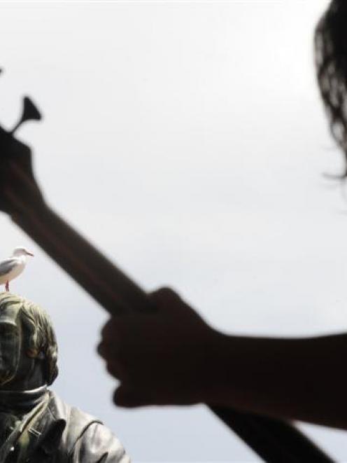Liam McDonnell Edmunds (17), of Dunedin band Distortion Boy, performs at the Robbie Rocks concert...