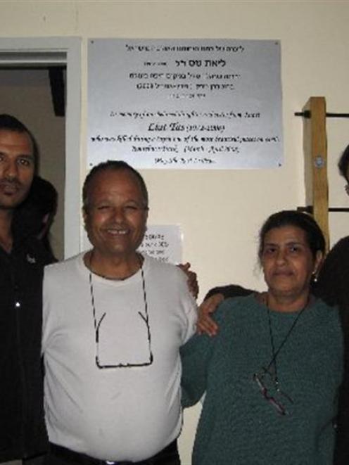 Liat Okin's family, from left, brother Itamar Tas, father Shalom Tas, mother Miriam Tas and...