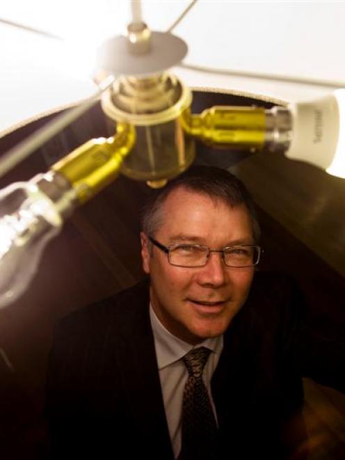 Energy Minister, David Parker with some of the latest efficient lighting technology during the...