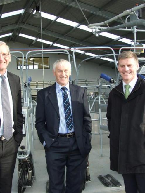 Lincoln University chancellor Tom Lambie (left), Telford Farm Board chairman Mike Elliot  and...