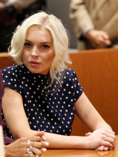 Lindsay Lohan attends a probation violation hearing at Airport Branch Courthouse in Los Angeles,...