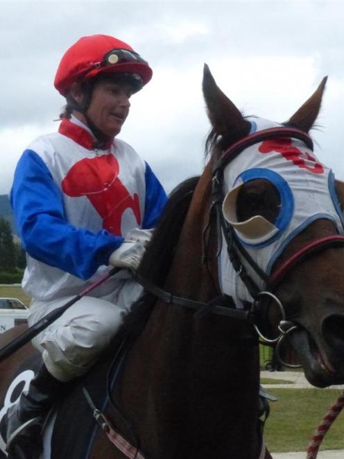Lisa Allpress after winning the Dunedin Guineas on Another Coup at Wingatui yesterday. Photo by...