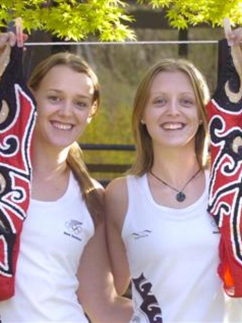 Lisa (left) and Nina Daniels have retired from competitive synchronised swimming but plan to stay...