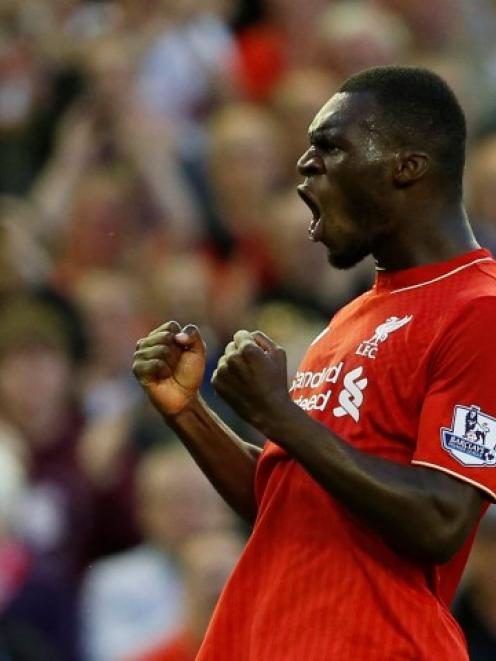 Liverpool's Christian Benteke celebrates his goal against Bournemouth. Photo: Reuters