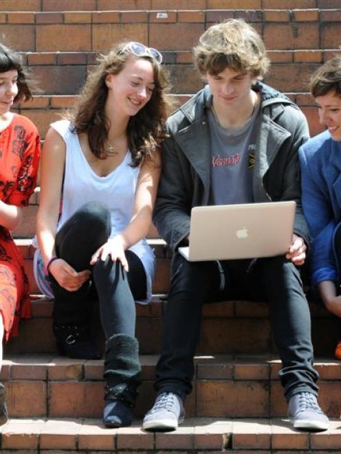 Logan Park High School NCEA level 3 candidates (from left) Georgina O'Reilly (18), Rhiannon...