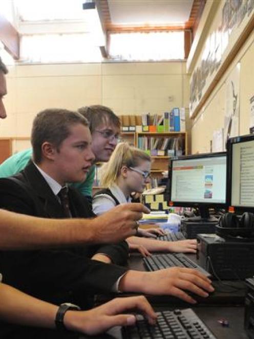 Logan Park High School pupils (from left) Branagh Hender (15), Andrew Brinsley-Pirie (16) and...
