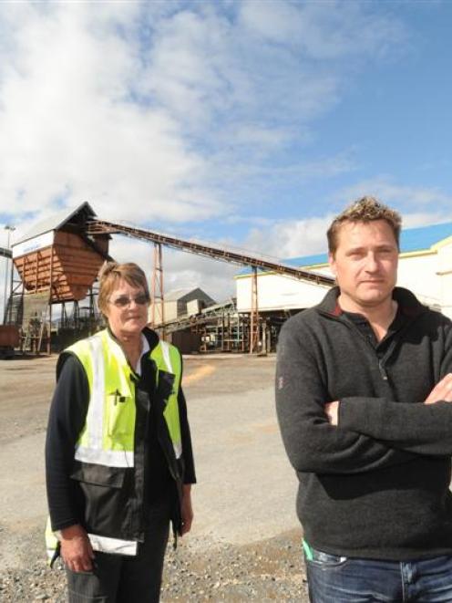 Long-time worker Morva Kennedy and site manager Stephen Gray inspect the strangely quiet Blue...