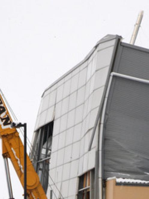 Stadium Southland collapses under the pressure of snowfall. Credit:NZPA / Dianne Manson..