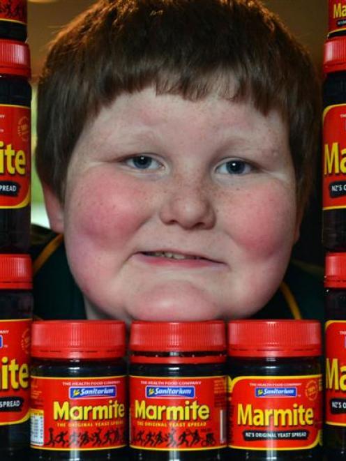 Luke Bain, of Dunedin, has no need to worry about his Marmite supply after many people came to...