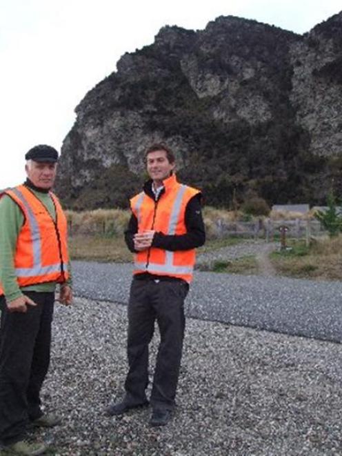 Lyal Cocks (left) with Mark Cruden, director of a Wanaka contracting firm leading a crusade to...
