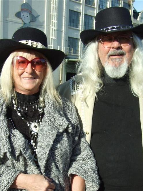 Lyn and Mike Kaye, of Dunedin, are in Gore this week competing for fun in a number of Gold Guitar...