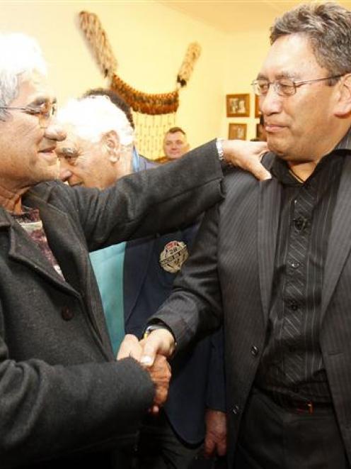 Mana party leader Hone Harawira thanks his supporters at Mahimara marae in Awanui, after winning...