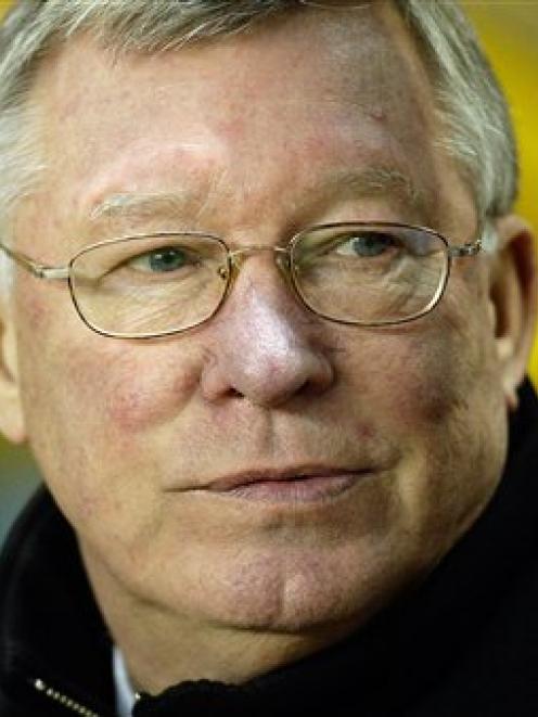Manchester United manager Alex Ferguson during the 2-1 loss to Wolverhampton Wanderers at the...
