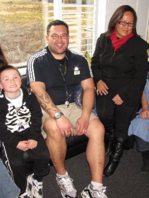 Maori residents of Queenstown (from left) school bus driver Corinne Dix, of Ngati Tuwharetoa, son...