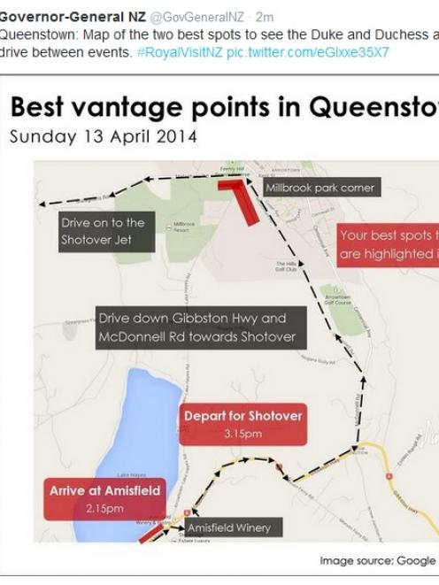 Map of the best vantage points in Queenstown. Click picture to enlarge.