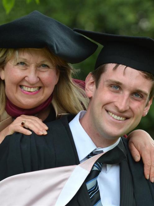 Margi MacMurdo-Reading and her son, Walker MacMurdo, prepare to graduate from the University of...