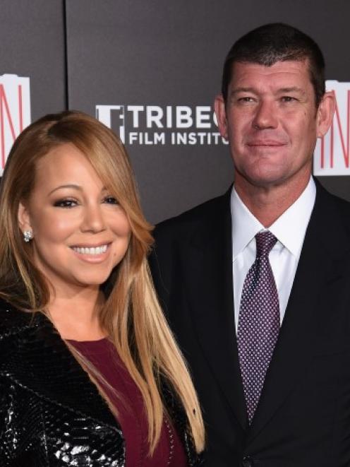Mariah Carey and James Packer attend a premiere in New York in September last year. Photo Getty
