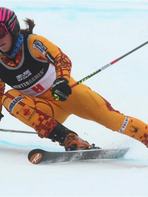 Marie-Michele Gagnon, of Canada, competes in the women's giant slalom at Coronet Peak near...