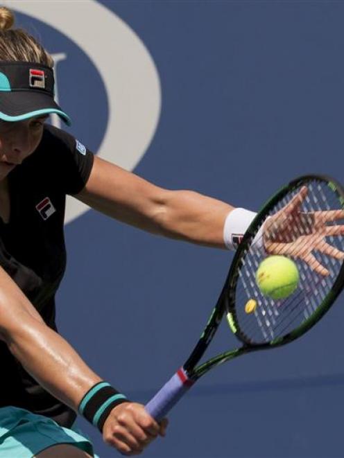 Marina Erakovic returns a shot in her first round loss at the US Open. Photo: Reuters.