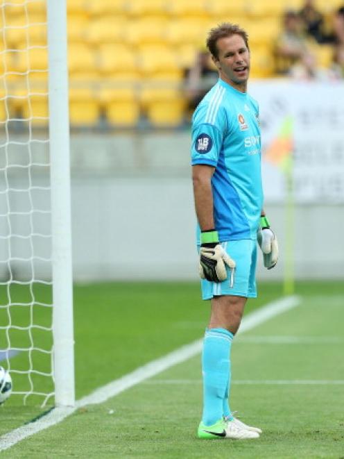 Mark Paston of the Phoenix shows his disappointment after conceding a goal during his team's A...