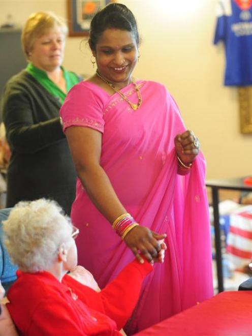 Marne Street Hospital, Dunedin, carer Anjana Singh yesterday tells resident Esther Johnston about...