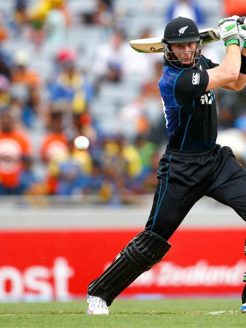 Martin Guptill of New Zealand bats during the One Day International match between New Zealand and...